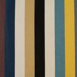 Деко коттон полоски широкие молочно-черные, желто-серые, голубые, ш.150