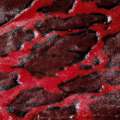 Хутро штучне червоний з чорно-бордовими "плямами" ш.170