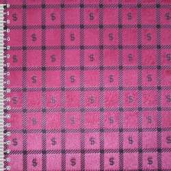 Хутро штучне коротковорсове рожево-малинове в квадрати "$" ш.160