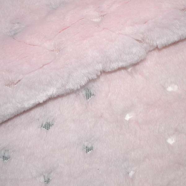 Мех искусственный коротковорсовый бледно-розовый "ромбы"