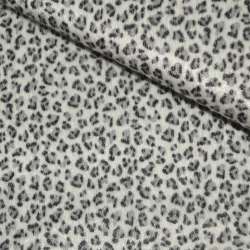 Хутро штучне коротковорсове біле з чорним леопардом ш.150
