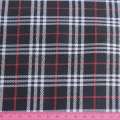Ткань ПВХ черная в красно-серую клетку, ш.150