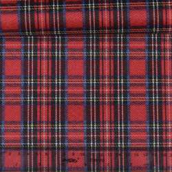 Ткань ПВХ красная в желто-синюю клетку, ш.150