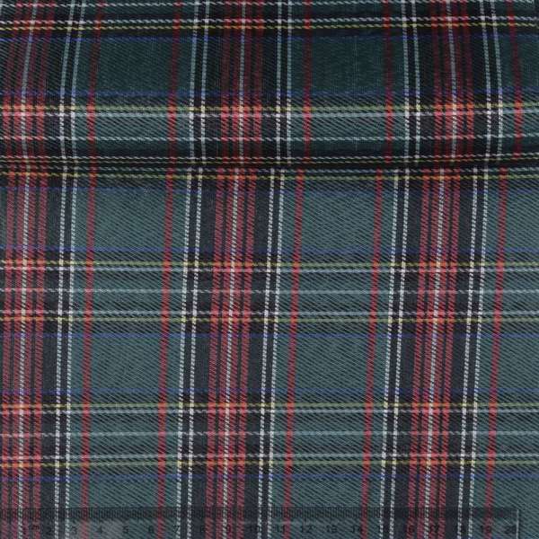 Ткань ПВХ зеленая в красно-желтую клетку, ш.150