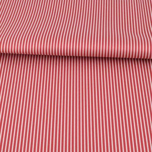 Тканина ПВХ червона в білу смужку, ш.145