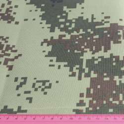 ПВХ ткань оксфорд 600D камуфляж пиксель оливково-зеленый, коричневый ш.155