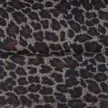 Ткань ПВХ бежевая, черно-коричневый принт леопард, ш.150