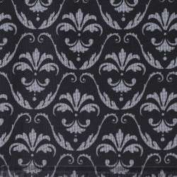 Ткань ПВХ черная, белый узор, ш.150