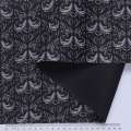 Ткань ПВХ черная, белые вензеля, ш.150