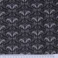 Ткань ПВХ черная, белые вензеля, ш.150