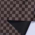 Ткань ПВХ коричневая клетка шахматка штрихи, ш.150