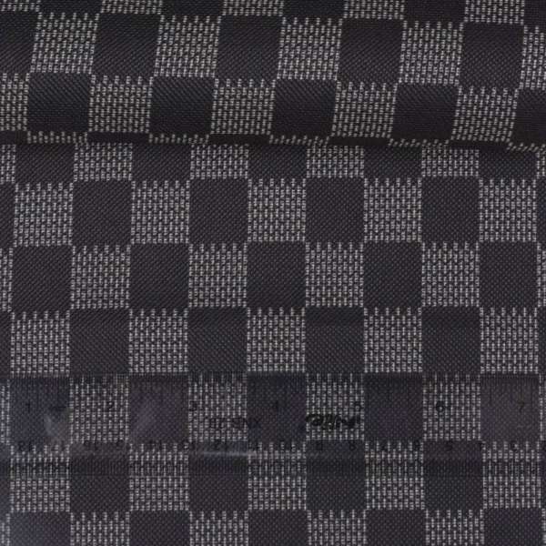 Ткань ПВХ черная клетка шахматка штрихи, ш.150