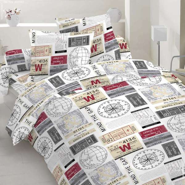 Бязь набивная белая, серые, бежевые билеты, ш.220