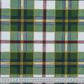 Бязь набивная в зеленую клетку, зеленая кайма, ш.220