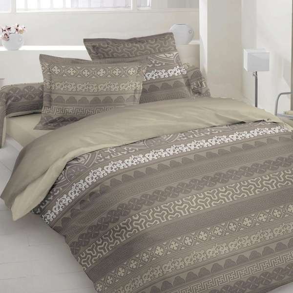 Бязь набивная бежевая, бежевый орнамент, ш.220