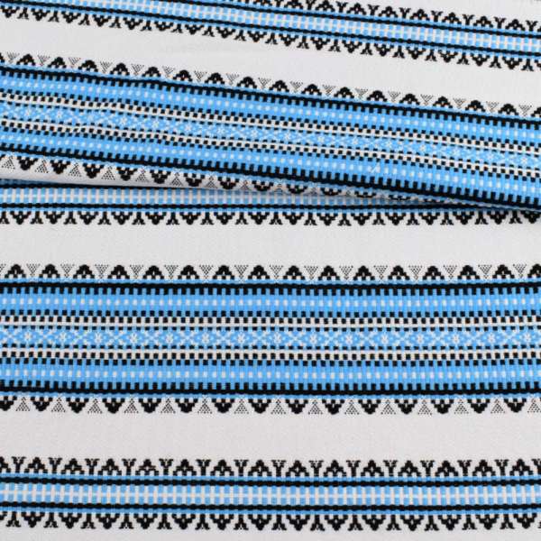 Ткань с украинским орнаментом Панночка голубая, ш.150