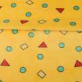 Велсофт двухсторонний треугольники, кружочки цветные, желтый, ш.180