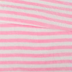 Велсофт двосторонній в смужку білу, рожеву, ш.160