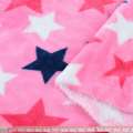 Велсофт двосторонній зірки сині, білі, малинові, рожевий яскравий, ш.180