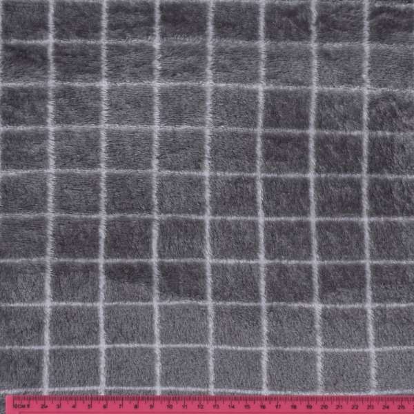 Велсофт двосторонній сірий темний в білу клітину, ш.180