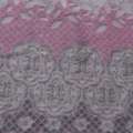 Велсофт двухсторонний рельефный розовый в розовые цветы, серый 1ст. купон, ш.200