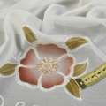 Вуаль тюль шифон вышивка ришелье цветы акварельные, молочная, ш.275