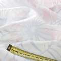 Органза деворе тюль цветочный узор, бело-розовая, ш.280