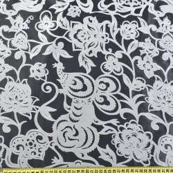Органза деворе тюль квітковий візерунок, мишка, біла, ш.280