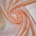 Органза жатая тюль с нитью шелковой густой, персиковая, ш. 275