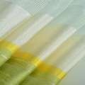 Органза тюль жакардова смуги шовкові салатові, бежеві, жовті, ш.300