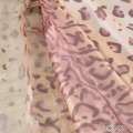 Органза жаккардовая тюль леопард и цветы, бежево-розовая, ш.280