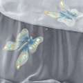 Органза тюль с росписью бабочки голубые, белая, ш.280
