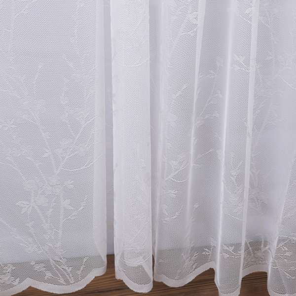 Тюль жаккард цветы кремовый, ш.300