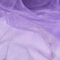 Органза тюль с вышивкой перья, фиолетовая, ш.280
