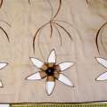 Органза тюль с вышивкой, вырезанными цветами, коричневая, ш.280