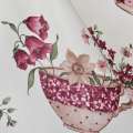 Софт блэкаут чашки цветы бежево-вишневые на бежевом светлом фоне, ш.280