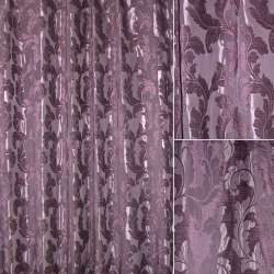 Шенилл фукра для штор листья аканта фиолетовый темный, ш.280