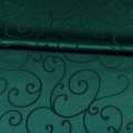Жаккард скатертный завитки зеленый темный, ш.320