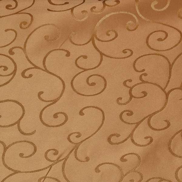 Жаккард скатертный завитки золотисто-желтый, ш.320