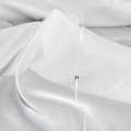 Вуаль тюль шифон пайетки на полосе ниточной атласной белой, белая, ш.260