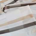 Вуаль тюль жаккард полосы атласные шоколадно-коричневые, молочная, ш.150