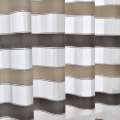 Вуаль тюль жаккард полосы атласные коричнево-бежевые, белая, ш.150