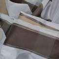 Вуаль тюль жаккард полосы атласные коричнево-серые, оливково-бежевые, белая, ш.150
