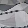 Вуаль тюль шифон полоски атласные серые, белая, ш.150