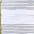 Вуаль тюль полоски ниточные серебристо-серые, белая без утяжелителя, ш.150