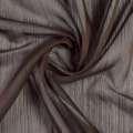 Вуаль тюль шифон полоски ниточные густые, коричневая с утяжелителем, ш.300