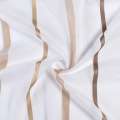 Вуаль тюль шифон смужки атласні коричневі, біла з обважнювачем, ш.300