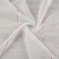 Вуаль тюль шифон полоски розовые, серебристые, белая с утяжелителем, ш.260