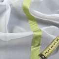 Вуаль тюль шифон полоски атласные зеленые и кремовые, молочная с утяжелителем, ш.300