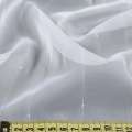 Вуаль тюль шифон полоски ниточные уплотненные, белая с утяжелителем, ш.300